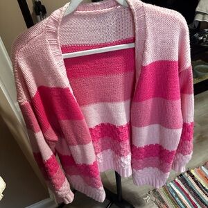 Pink Striped Women's Sweater